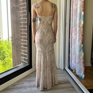 Jump Apparel cream rose gold Dress